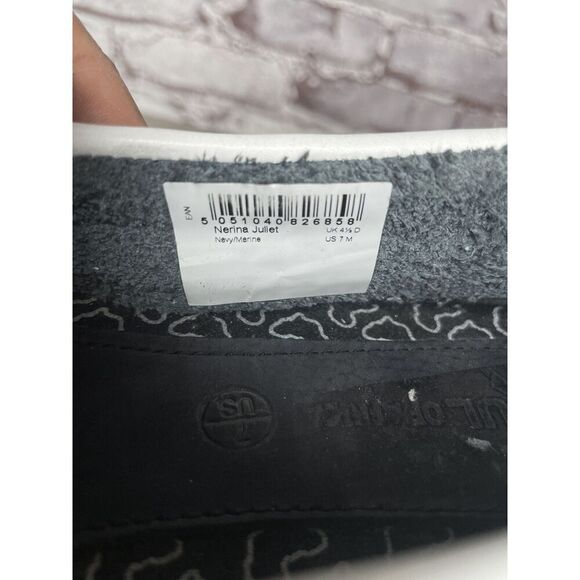 SOUL of AFRICA Nerina Juliet White Blue Leather Bow Ballet Flats Women 7M US/38 - Picture 4 of 16